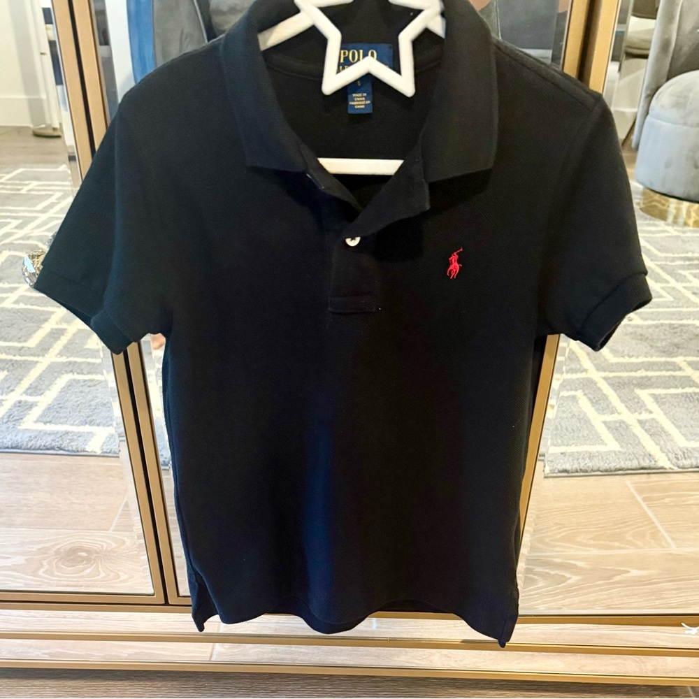 Ralph Lauren Polo shirt black with red logo. Excellent condition